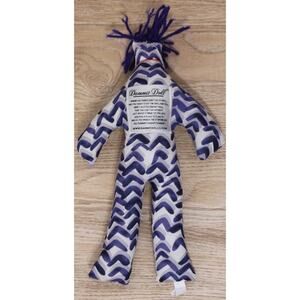 Dammit Doll Blue Gray White Stripe Checks Stress Relief Doll 14" 2014 Pre-owned